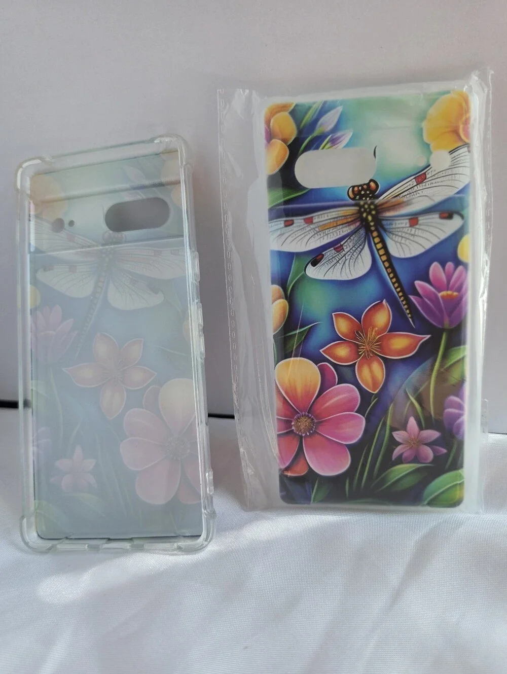 Pixel 7 Colorful Dragonfly Floral Phone Case - Multicolor